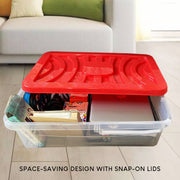 Convenient and Portable Plastic Storage Box with Durable Wheels for Easy Mobility