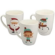Christmas Charm in Stoneware: Santa Claus Coffee Mug with Festive Design