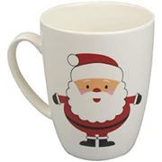 Christmas Charm in Stoneware: Santa Claus Coffee Mug with Festive Design