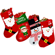 3PK Christmas Stocking Decor with Santa, Snowman, and Elf Design For Xmas