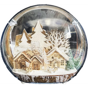 Enchanting LED Miniature Christmas Cloche Dome House: A Magical Festive Decor