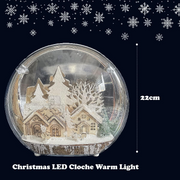 Enchanting LED Miniature Christmas Cloche Dome House: A Magical Festive Decor
