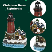 Christmas Lighthouse Table Ornament with LED Light
