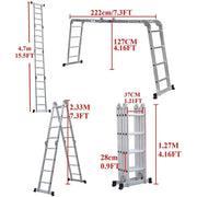 4.7M Telescopic Heavy Duty Folding Ladder