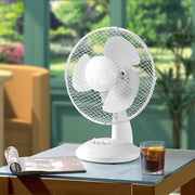 Portable Desk Fan, 12 Inch - 3 Speeds / Rechargeable & Oscillating