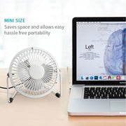 Compact and Powerful: 4-inch USB Desk Fan in Sleek Black Design