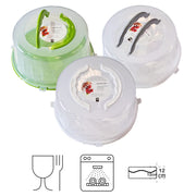 Clear Round Plastic Cake Box - Cake Storage Container and Carrier with Handles