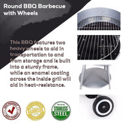 Kettle Charcoal BBQ: The Ultimate Portable BBQ Grill with Wheels