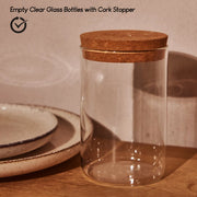 Glass Jar with Cork Lid - Versatile and Stylish Container for Food, Spices