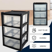 3 Tier Plastic Storage Cabinet Drawer