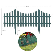 Plastic Green Interlocking Picket fence / Edging Panels - Pack of 4
