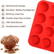 12 Cup Silicone Muffin Baking Tray
