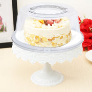 Clear Round Plastic Cake Box - Cake Storage Container and Carrier with Handles