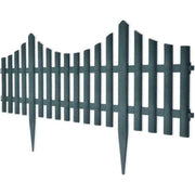 Plastic Green Interlocking Picket fence / Edging Panels - Pack of 4