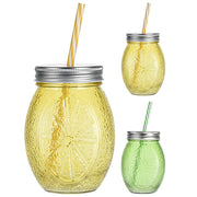 Versatile Glass Jars with Lids and Straws / 500ML Maosn Jar