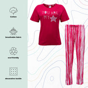 Ladies Night Lounge Wear Sets and Pyjamas for Women / Night suit Hot Pink